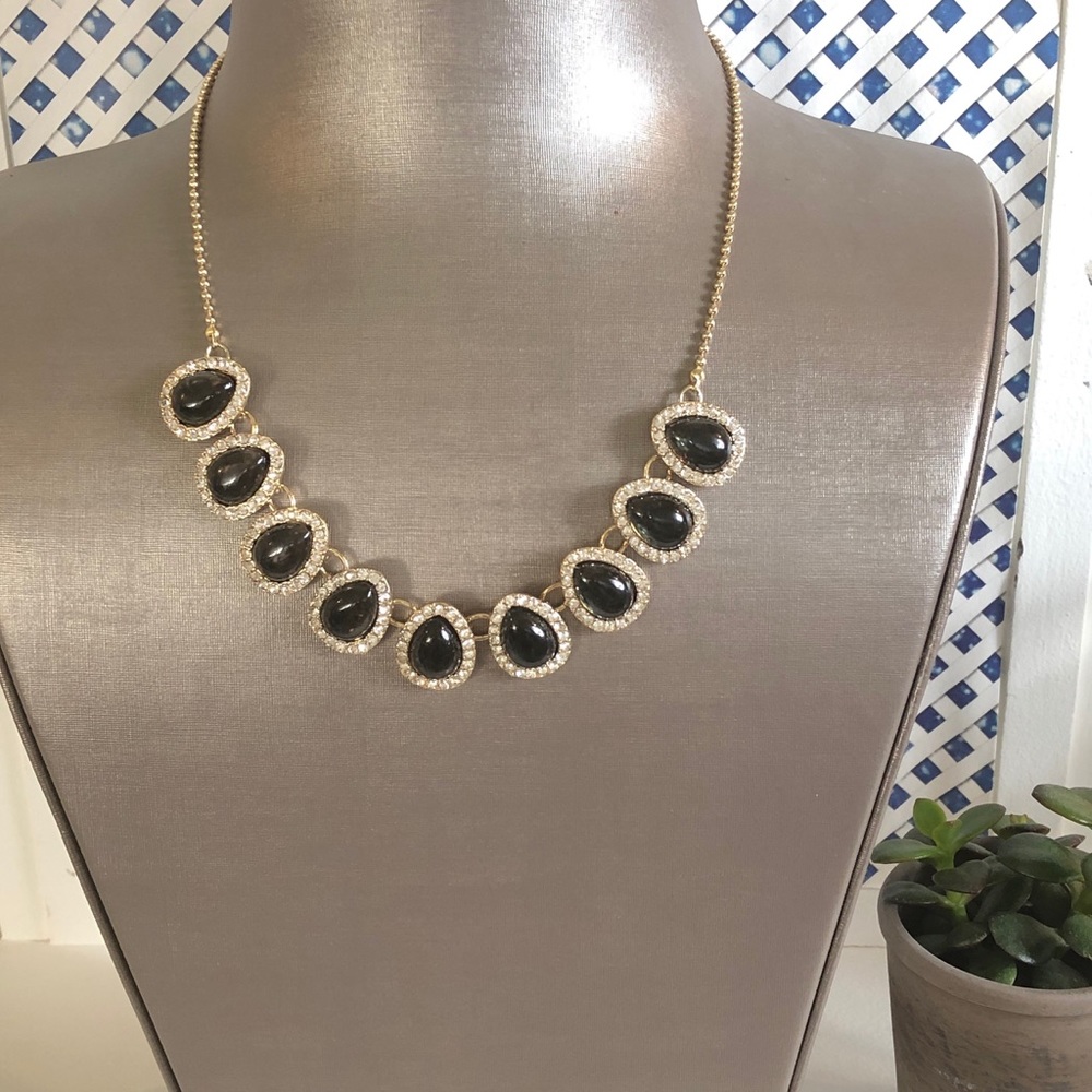 Gold Necklace with Smoky Stones